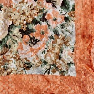 Emanuel Geraldo Botanical Floral Viscose Scarf Orange Yellow Silk-Feel
